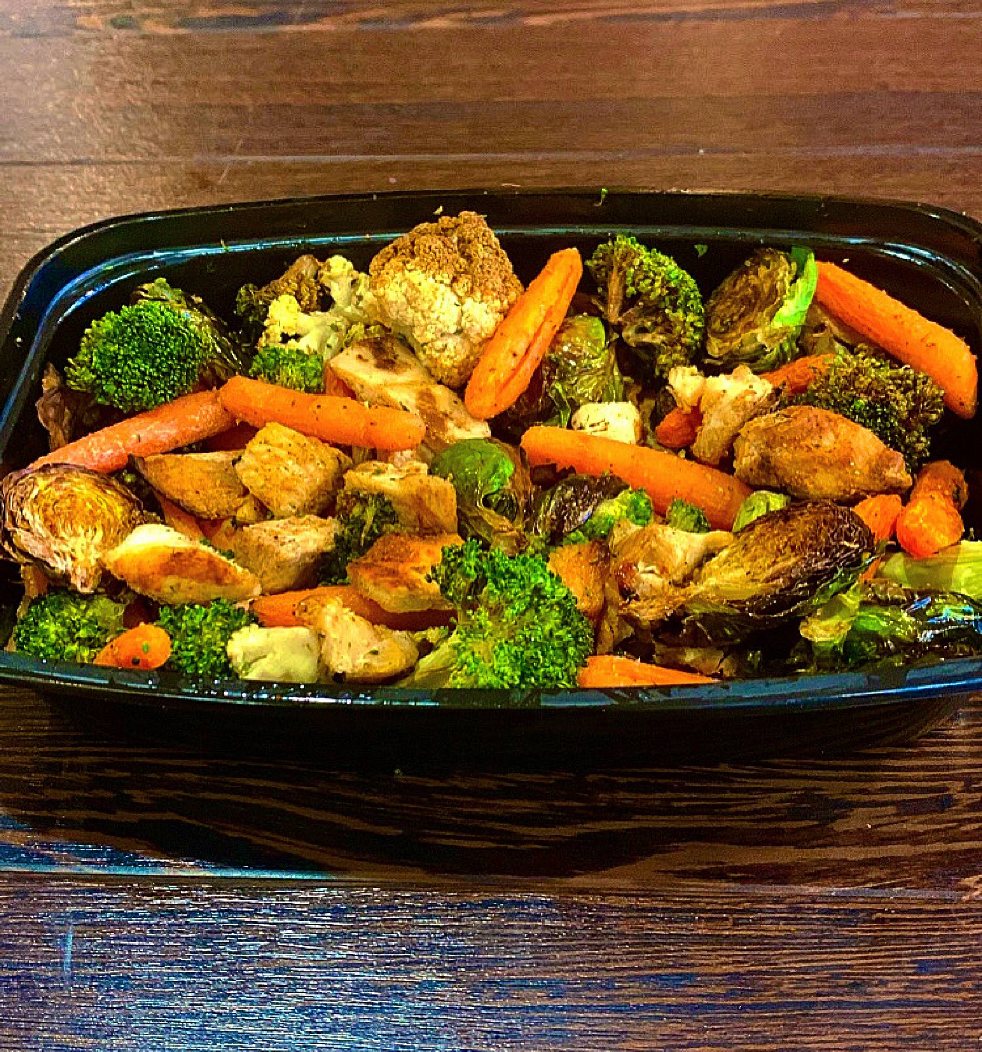 Grilled Chicken with a Roasted Balsamic Veggie Medley