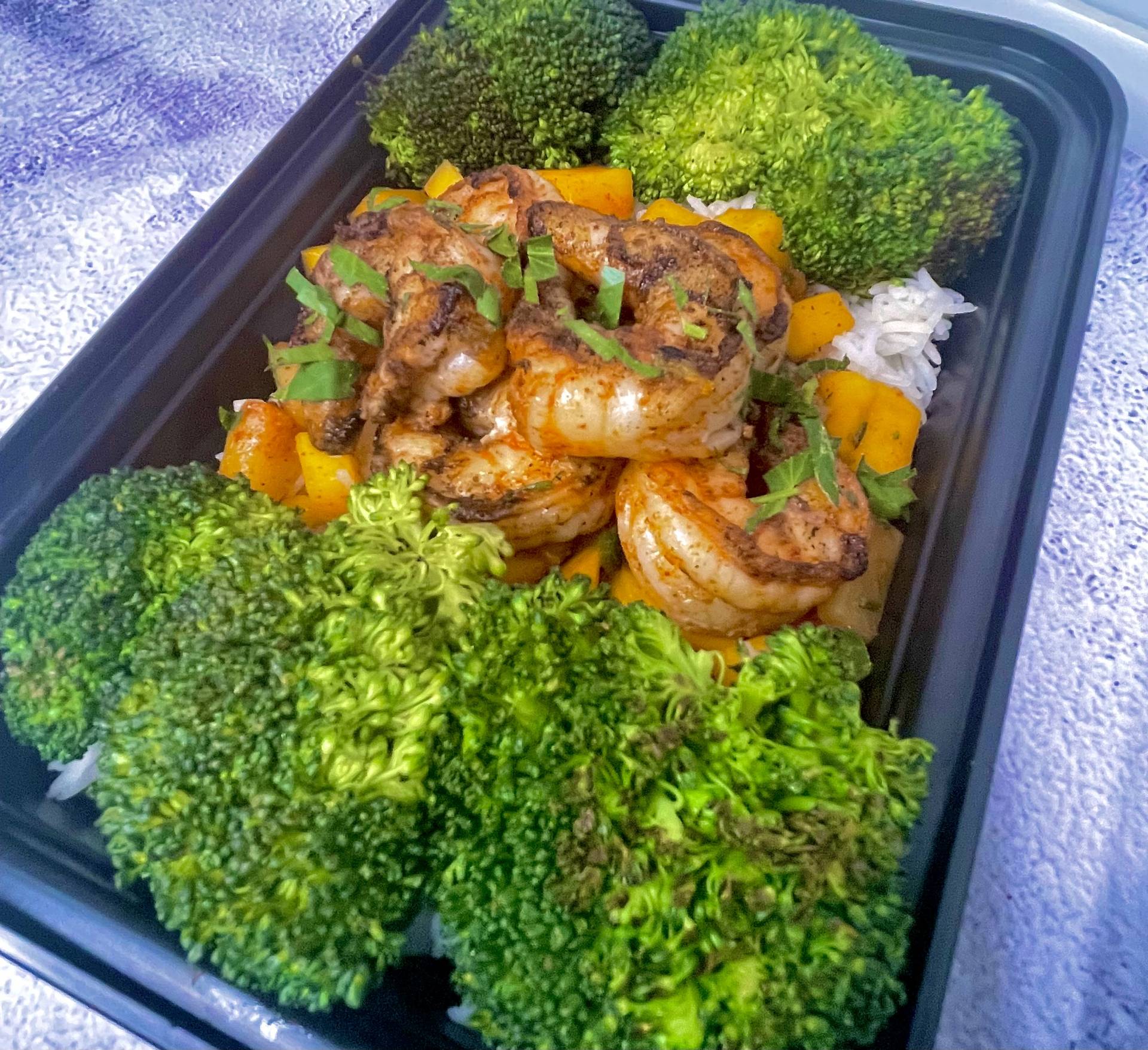 49. Admiral Tso Shrimp with Basmati Rice & Broccoli