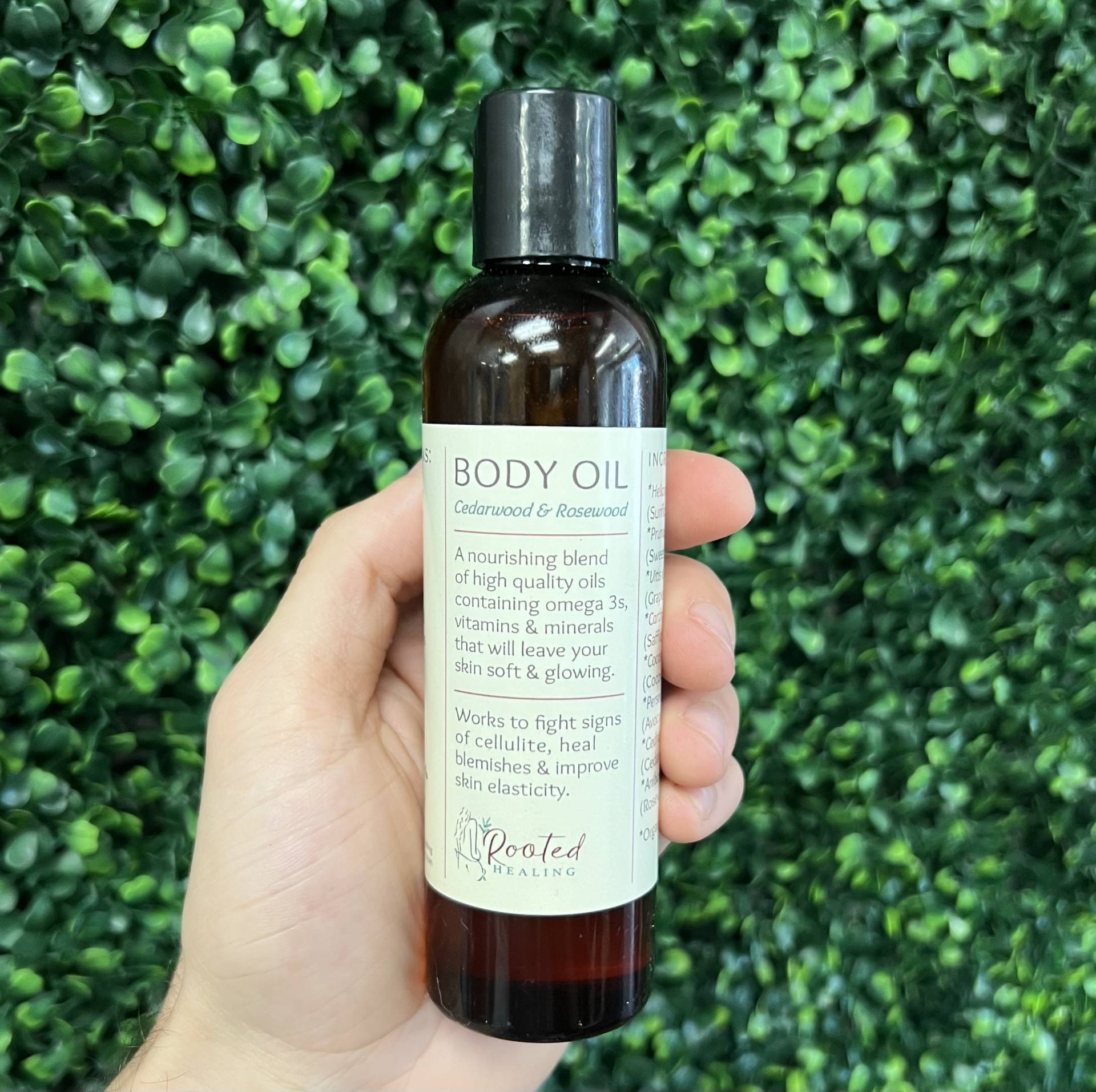 Body Oil (Natural) - Cedarwood & Rosewood - 4oz