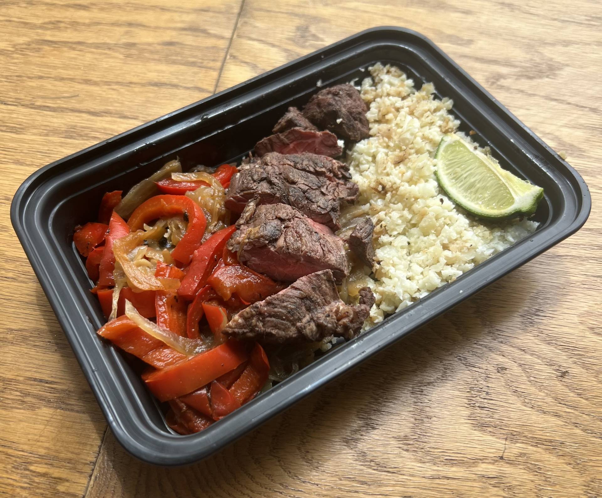 09B. Steak Fajita Bowl With Cauliflower Rice (KETO)